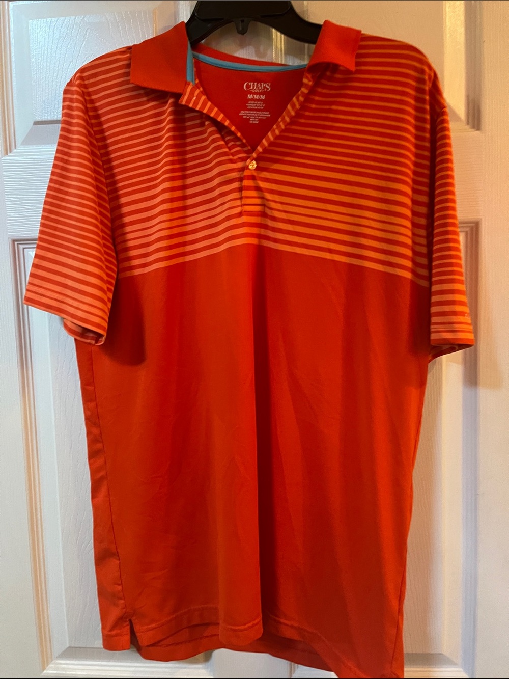 Chaps Orange Striped Short-Sleeve Polo